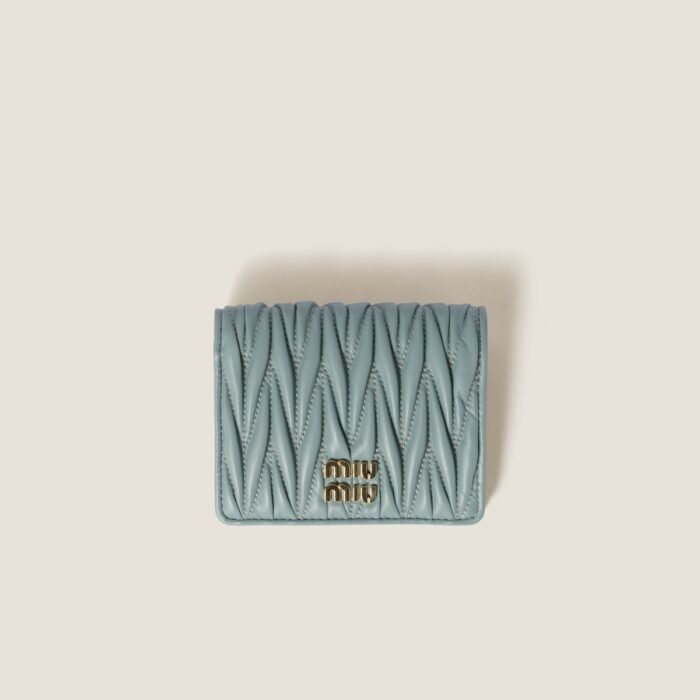 Small matelassé nappa leather wallet