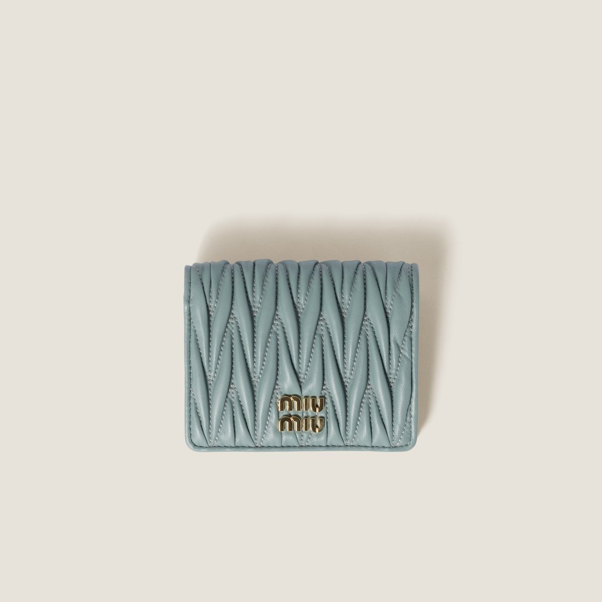 Small matelassé nappa leather wallet