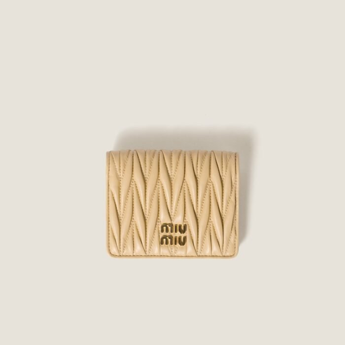 Small matelassé nappa leather wallet
