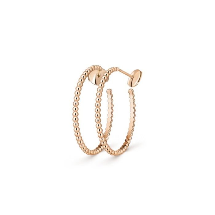 Perlée pearls of gold hoop earrings, small model