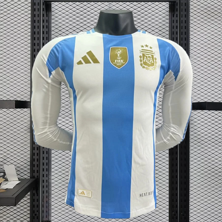 Player Version 2024/25 Argentina Home Long Sleeve Shirt