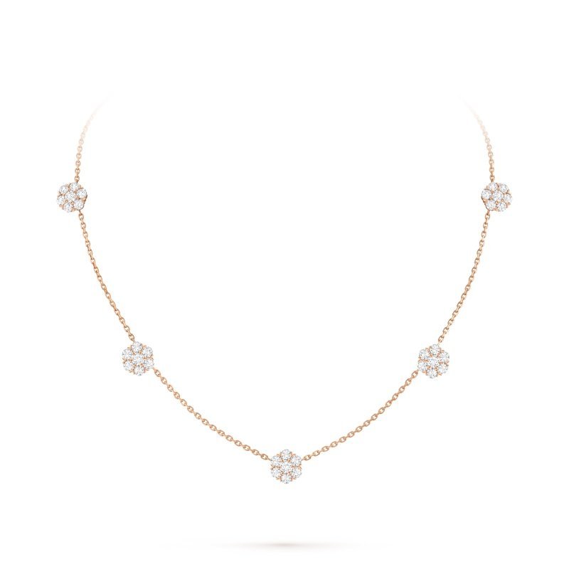 Fleurette necklace, 5 flowers