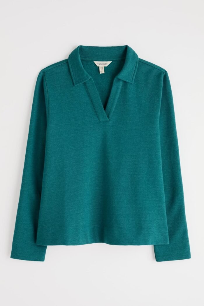 Clear Wing V-Neck Collared Sweatshirt