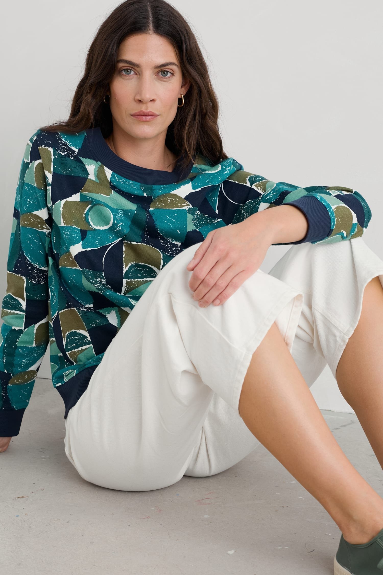 Bright Wave Printed Organic Cotton Sweatshirt