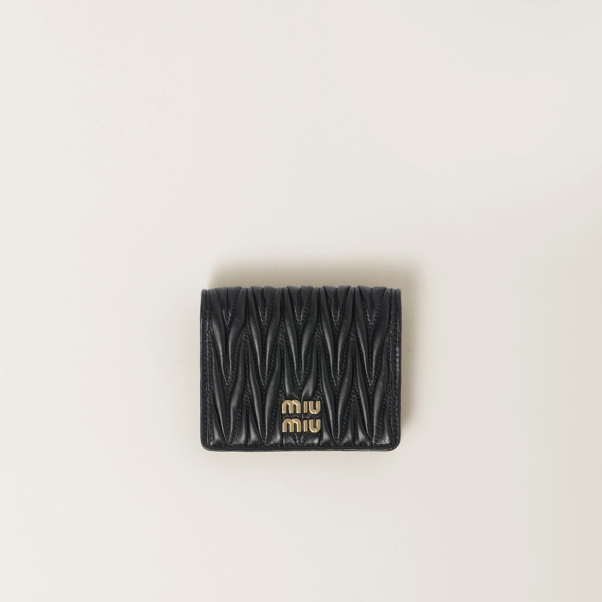 Small matelassé nappa leather wallet